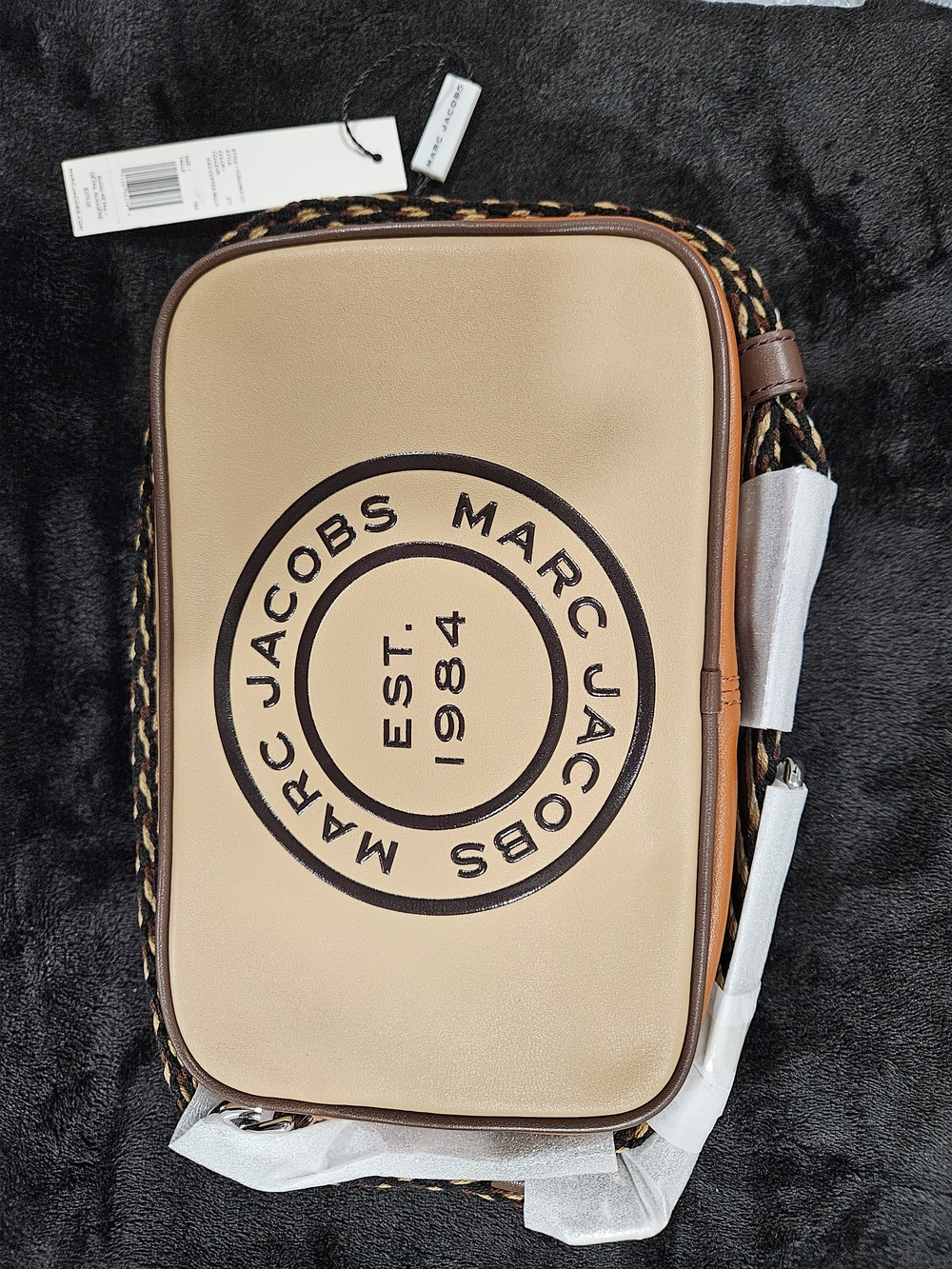 Marc Jacobs Beige Logo Crossbody Bag